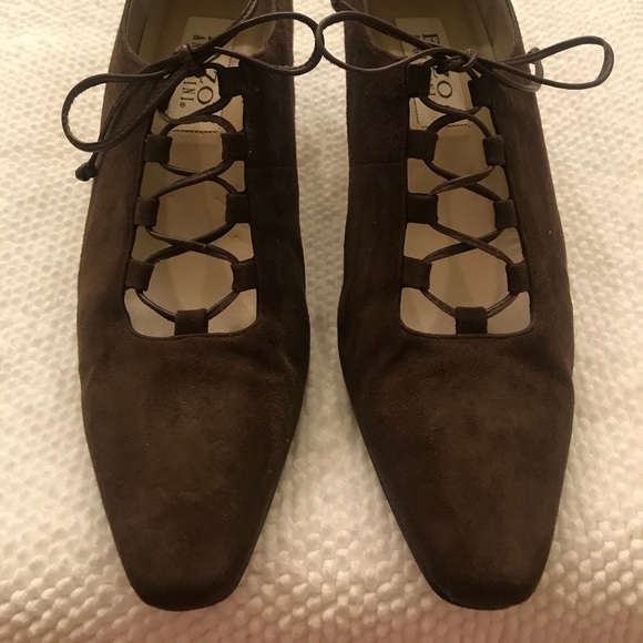 Enzo Angiolini Vintage Gatsby Brown Suede 9 N - Picture 2 of 8